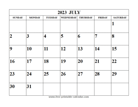 july 2023 calendar