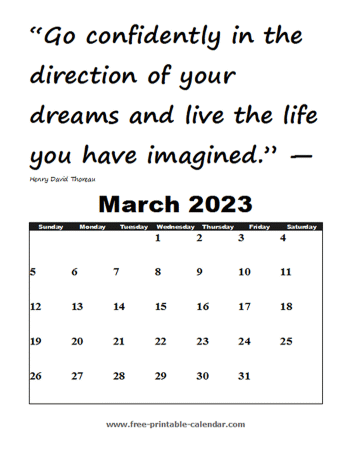 march calendar 2023