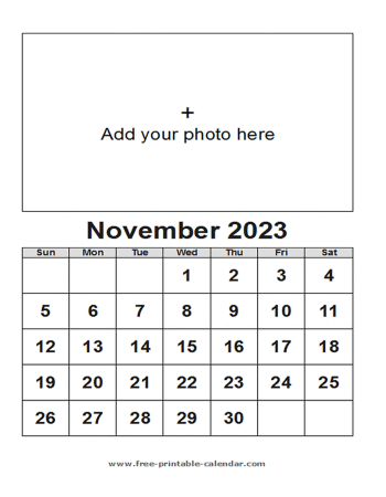 november calendar 2023
