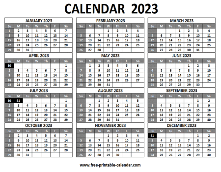 2023 calendar free printable calendarcom