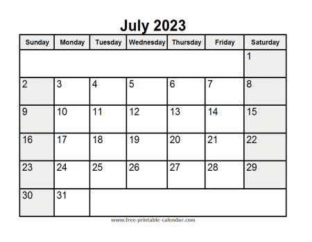 printable july 2023 calendar