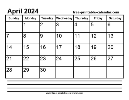 2024 april calendar printable