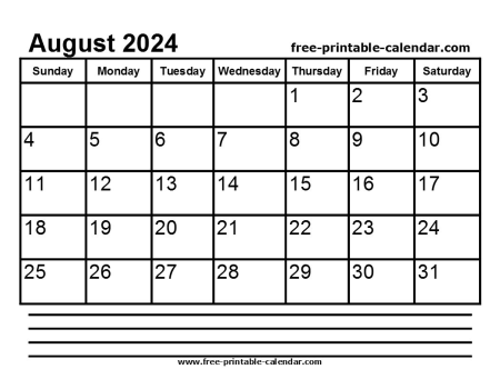 2024 august calendar printable