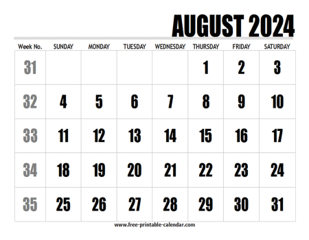 2024 august calendar