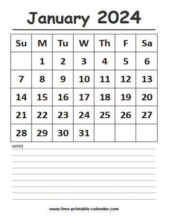 2024 calendar january printable
