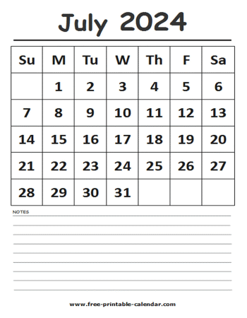 2024 calendar july printable