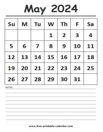 2024 calendar may printable