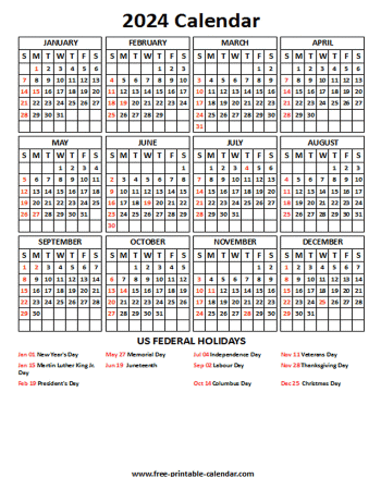 2024 printable calendar