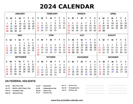 2024 calendar