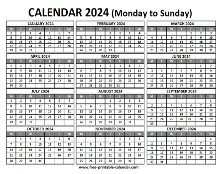 2024 calendars
