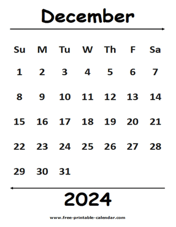 2024 december calendar