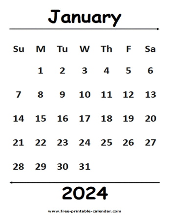 2024 january calendar