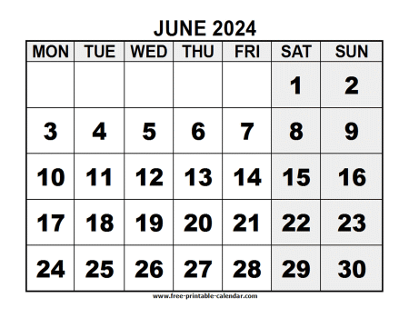 2024 june calendar