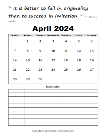 april calendar 2024 printable