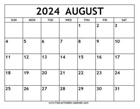 August 2024 Calendar