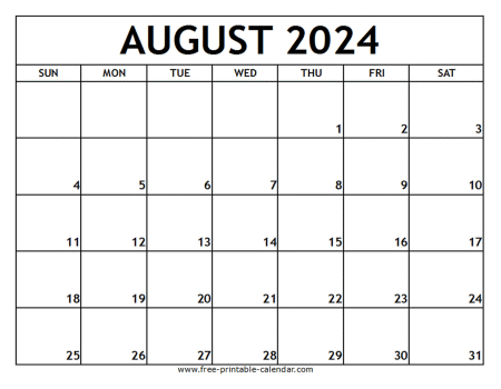 august 2024 printable calendar