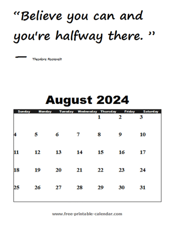 august calendar 2024