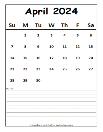 calendar 2024 april