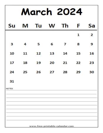 calendar 2024 march