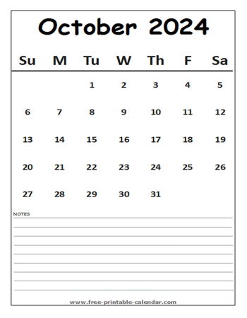 calendar 2024 october