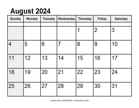 calendar august 2024