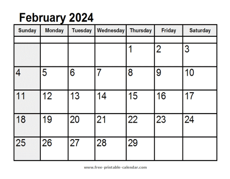 calendar february 2024