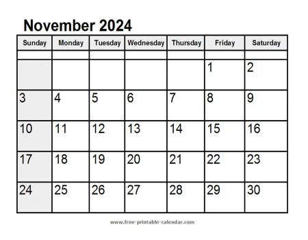 November 2024 Calendar Template - Free-printable-calendar.com