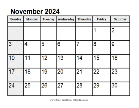 calendar november 2024