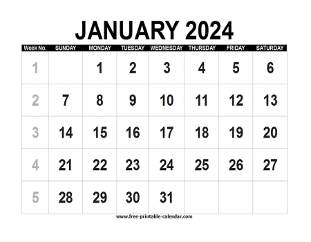 january 2024 calendar