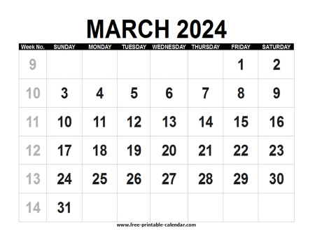 march 2024 calendar