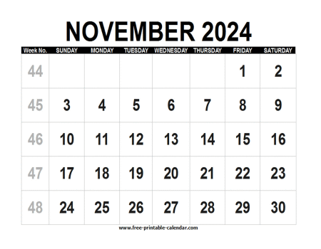 november 2024 calendar