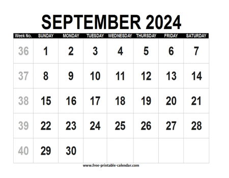 september 2024 calendar