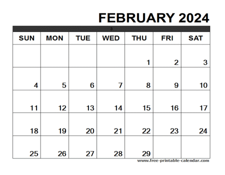 February 2024 Calendar Template - Free-printable-calendar.com