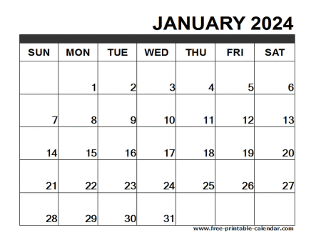 january 2024 calendar printable