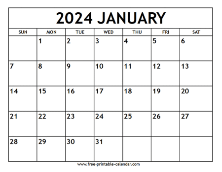 January 2024 Calendar Printable Free Template rivi kaycee