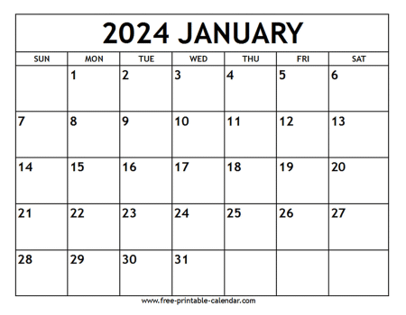 january 2024 calendar