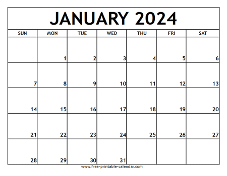 January 2024 Calendar Template - Free-printable-calendar.com