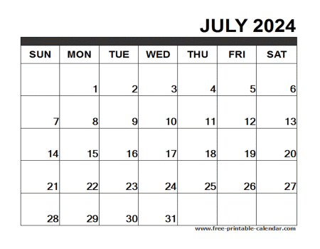 july 2024 calendar printable