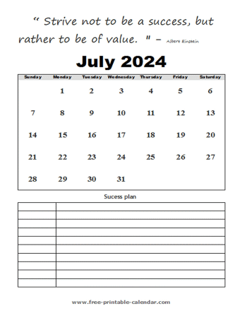 july calendar 2024 printable