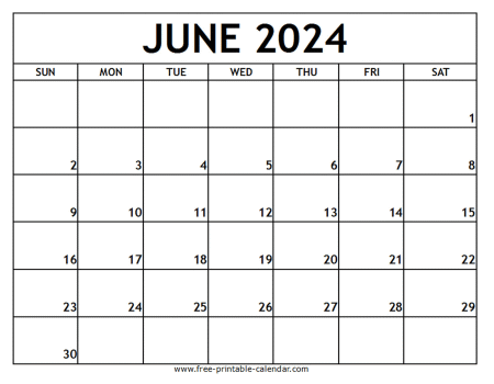 June 2024 Printable Calendar