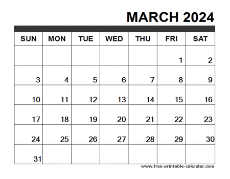 march 2024 calendar printable