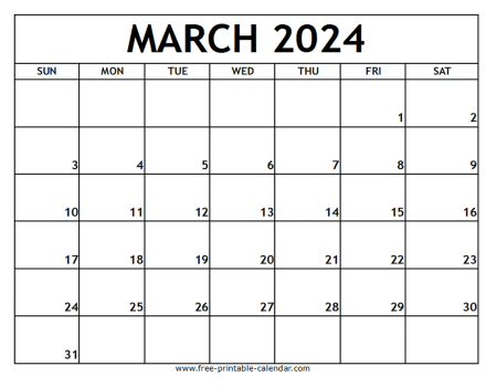 march 2024 printable calendar