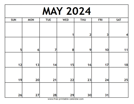 May 2024 May Calendar Printable Free Printable Calendar Holidays