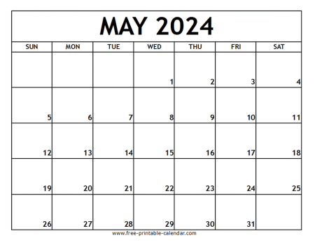 May 2024 Printable Calendar