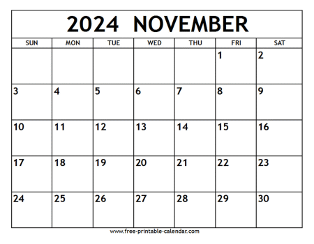 november 2024 calendar