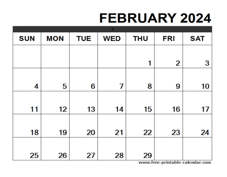 printable calendar february 2024