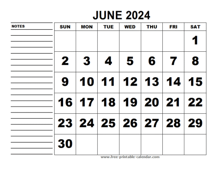 printable calendar june 2024