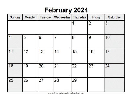 printable february 2024 calendar