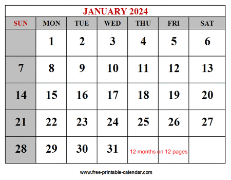 year 2024 calendar templates