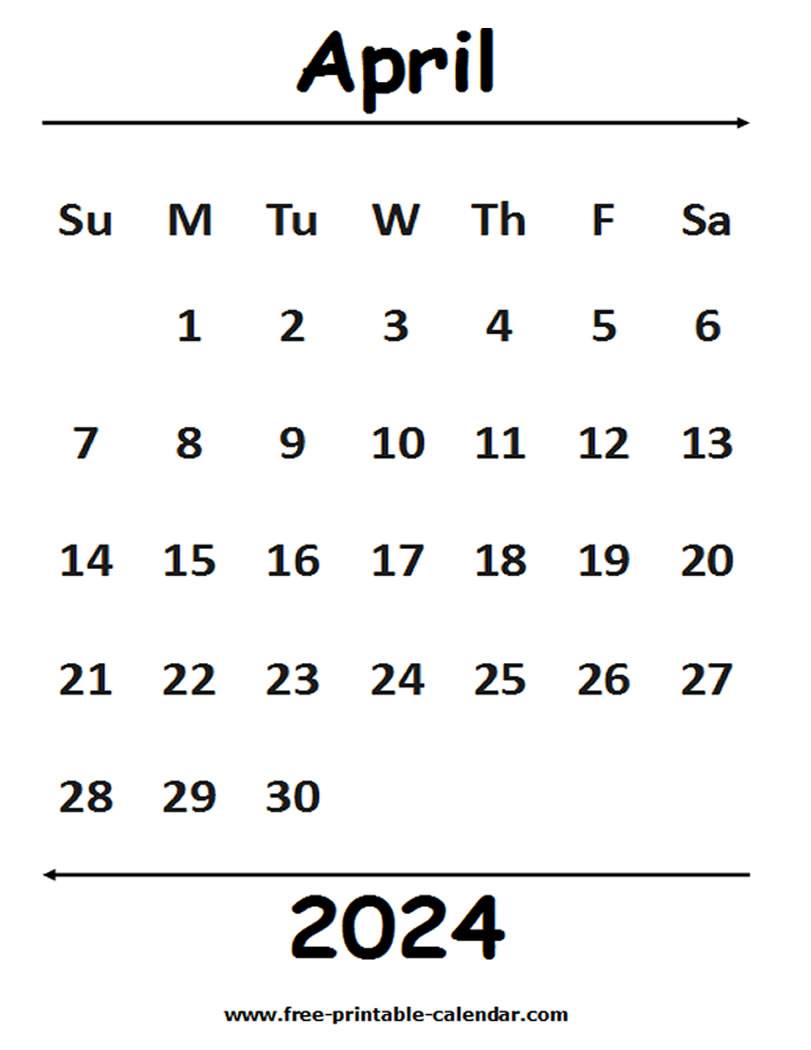 2024 April Calendar